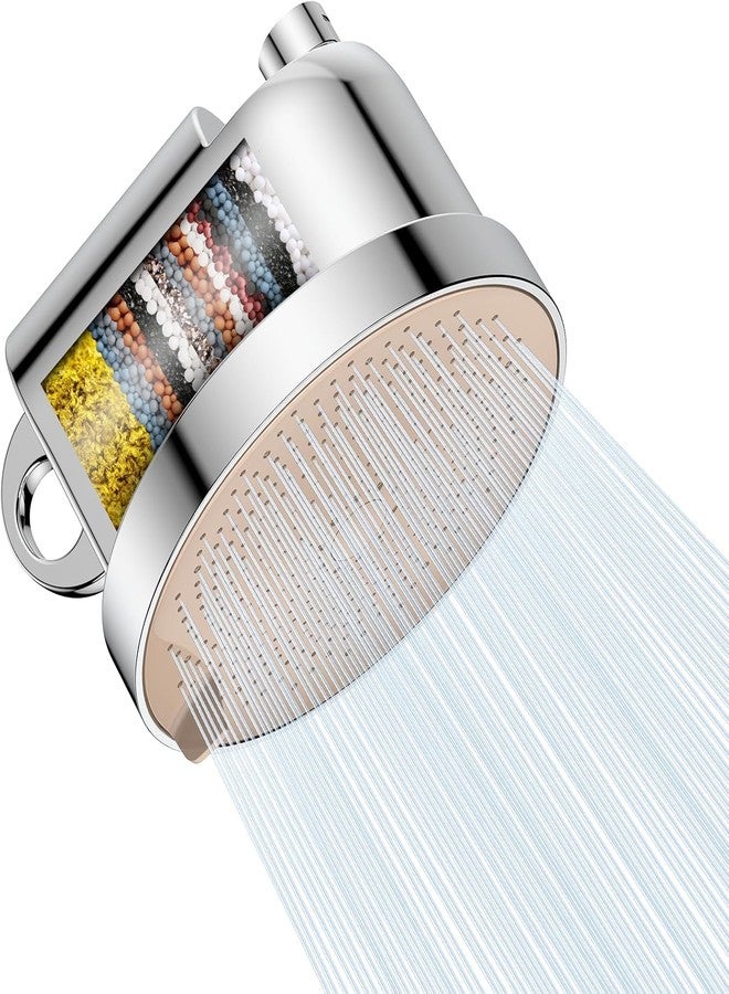 MakeFit Filtered Shower Head - 5 Settings High Pressure Rain Shower Head with Filter for Hard Water Softener Bathroom Showerhead to Remove Chlorine and Heavy Metals (Chrome) - Image 1
